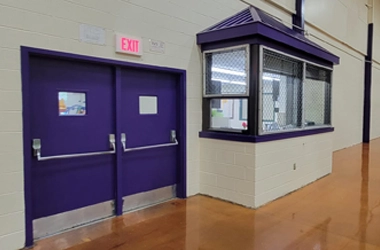 Painting recreation centers with pre-catalyzed epoxy for walls and urethane enamel for trim and doors 1