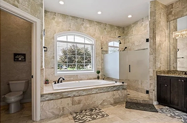 Our wallpaper installation brings elegance to any bathroom-2 Our wallpaper installation brings elegance to any bathroom-2